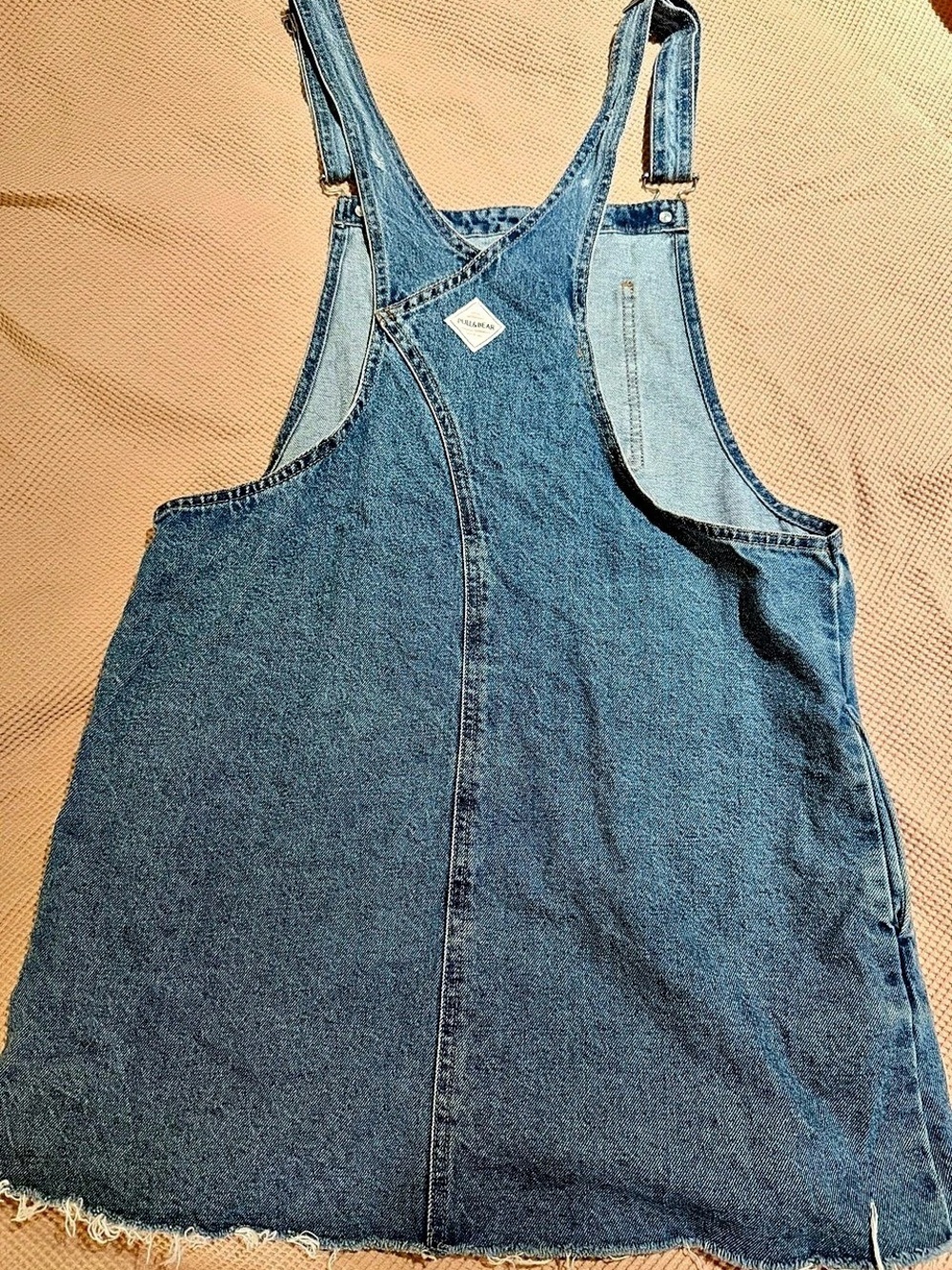 Pull&Bear Denim Overall Dress Blue Size Large